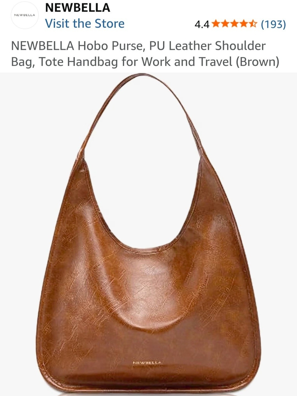 Women's Brown Leather Shoulder Bag - Classic Hobo Style